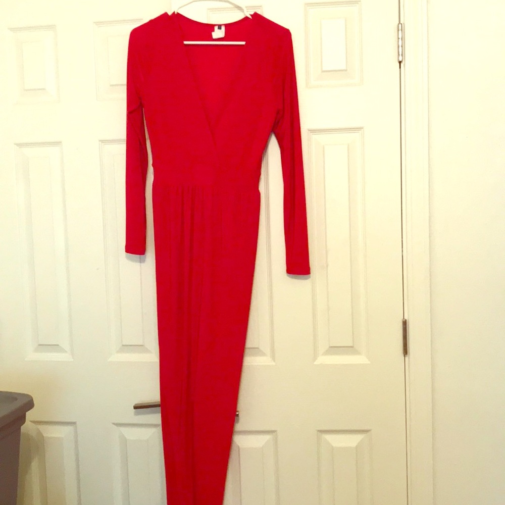 Red dress.